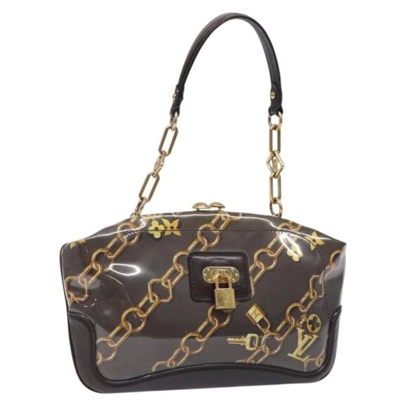 LOUIS VUITTON Monogram Charm Sac Fermoir Bag Dark Brown - Picture 1 of 16